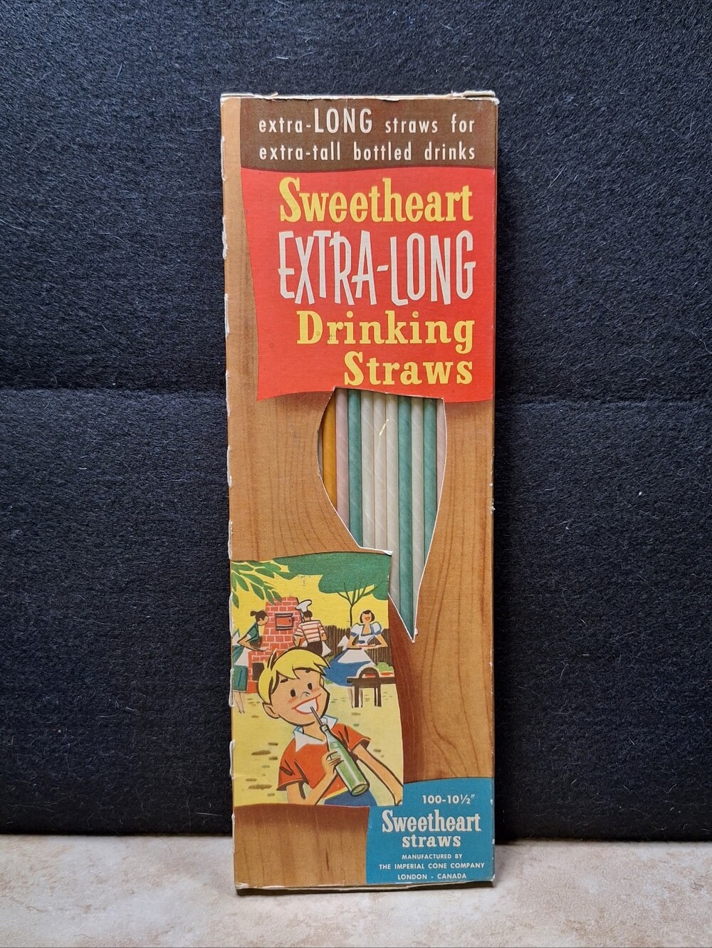 Sweetheart Extra-Long (10 1/2") Drinking Straws Paper Imperial Cone Co. Box /100